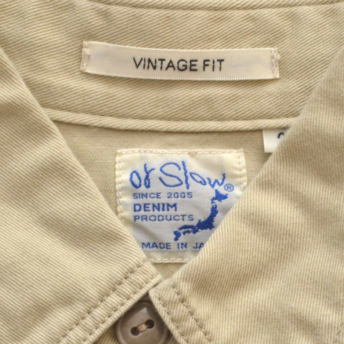 orSlow オアスロウ ヴィンテージフィット ワークシャツ COTTON TWILL VINTAYGE FIT WORK SHIRT サイズ2 メンズ M166234_画像6