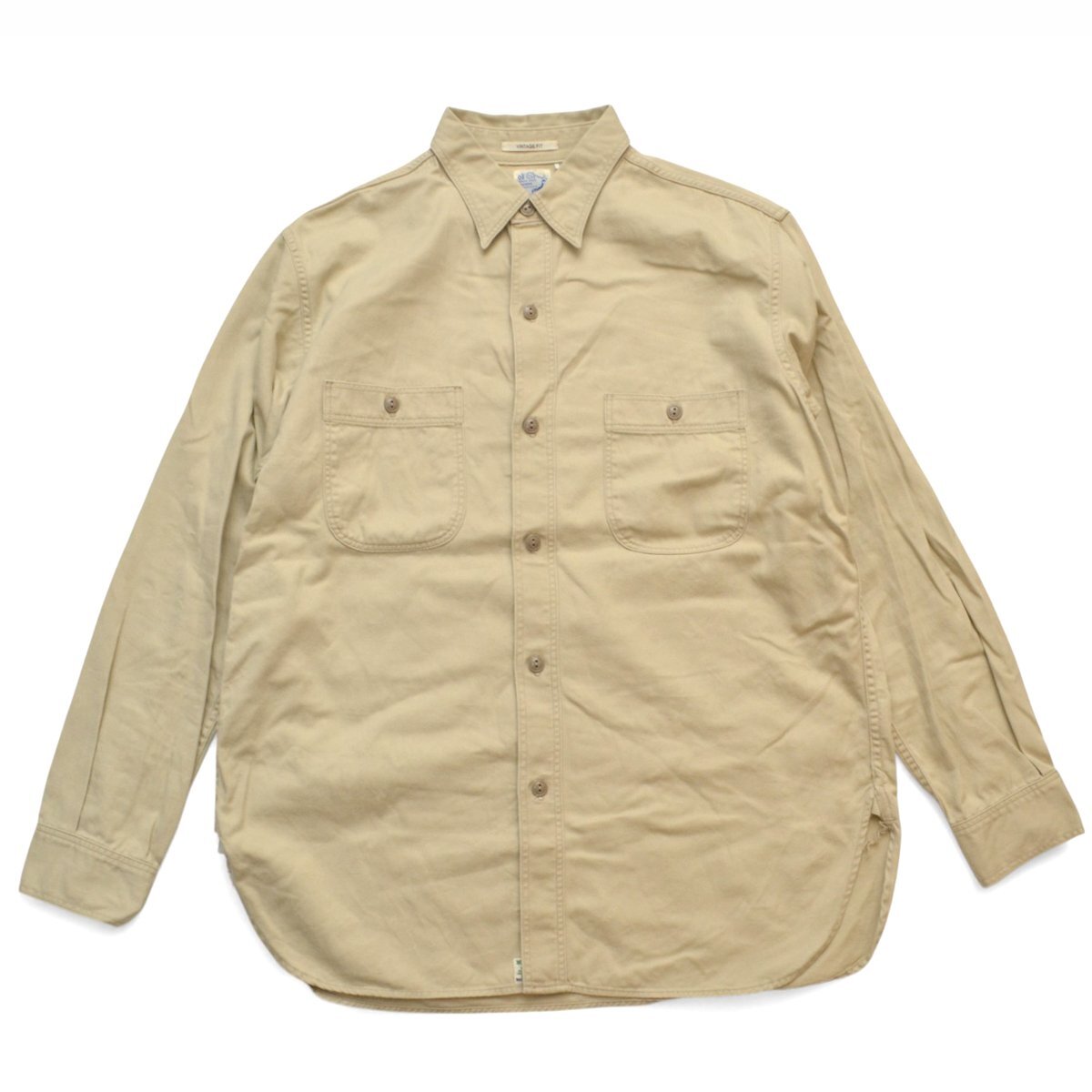 orSlow オアスロウ ヴィンテージフィット ワークシャツ COTTON TWILL VINTAYGE FIT WORK SHIRT サイズ2 メンズ M166234_画像1