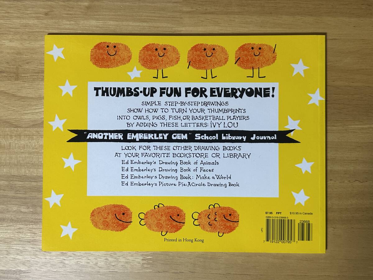 ★エド・エンバリー　『 ED EMBERLEY’S　GREAT THUMBPRINT　DRAWING BOOK 』　親指スタンプのお絵描き絵本★洋書_画像2