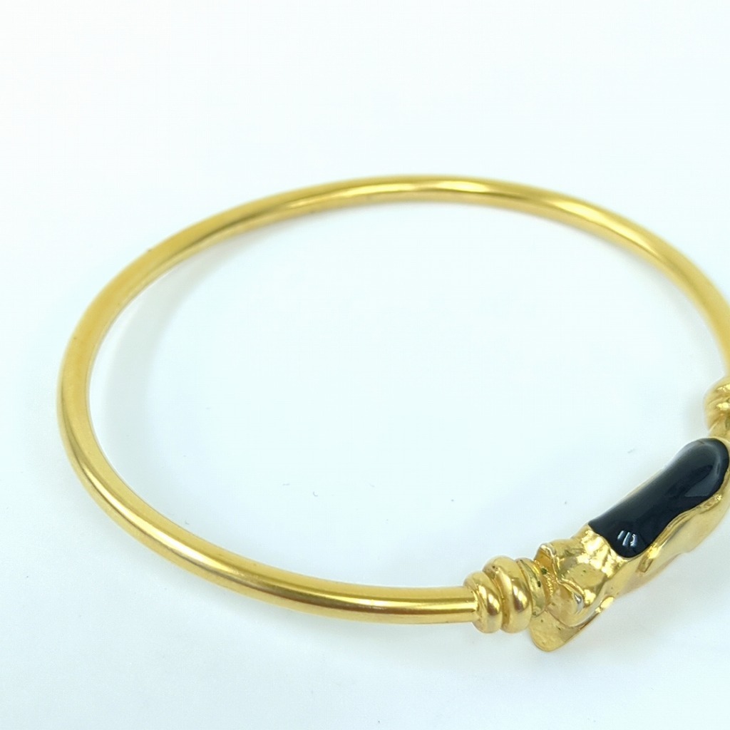 フェラガモ 鳥モチーフ バングル ブレストレット ブラック ゴールドカラー_画像5