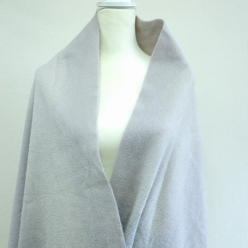 フルラ 100% カシミヤ マフラー ストール ショール グレー アイボリー大判_画像4