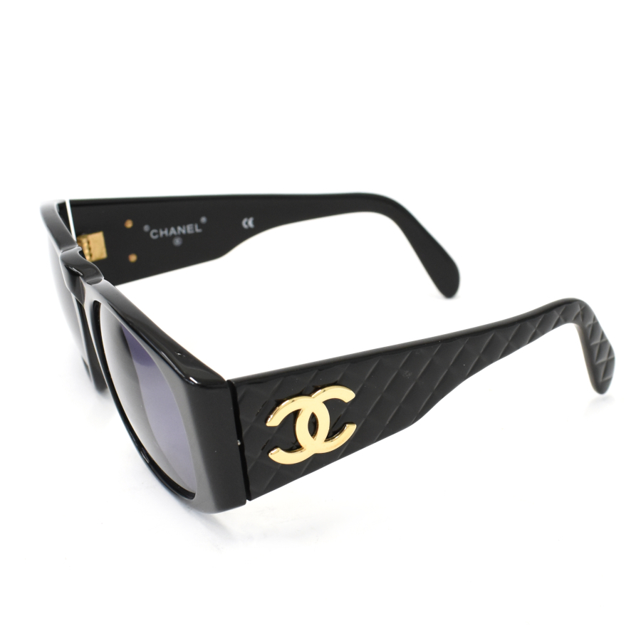 1円◆美品 CHANEL シャネル サングラス アイウェア 01450 94305 マトラッセ ココマーク プラスチック ブラック◆E.Csg.pD-22_画像3