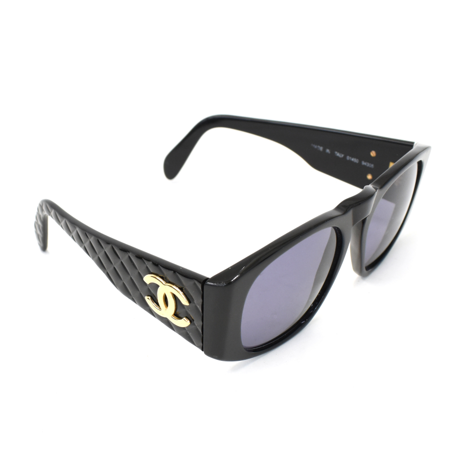 1円◆美品 CHANEL シャネル サングラス アイウェア 01450 94305 マトラッセ ココマーク プラスチック ブラック◆E.Csg.pD-22_画像4
