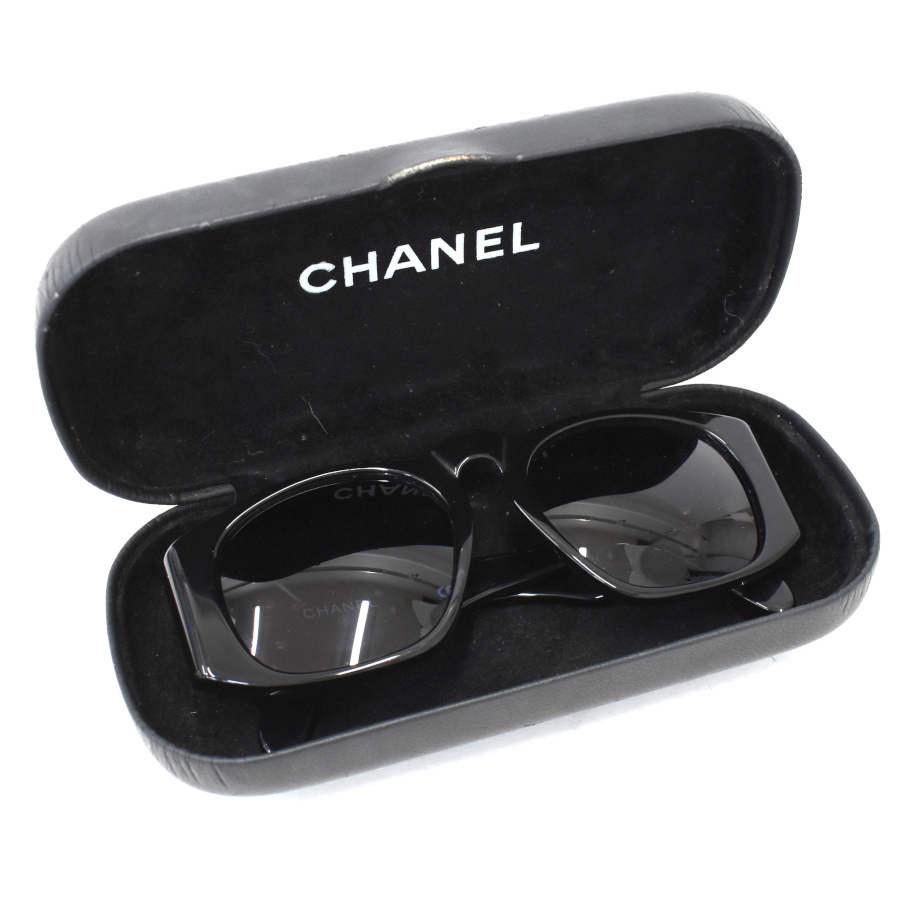 1円◆美品 CHANEL シャネル サングラス アイウェア 01450 94305 マトラッセ ココマーク プラスチック ブラック◆E.Csg.pD-22_画像8