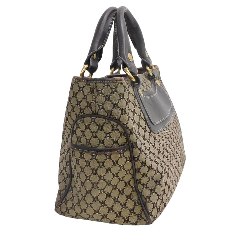 1円■セリーヌ ハンドバッグ トリオンフ ブラウン系 キャンバス×レザー レディース 上品 お洒落 CELINE ■E.Ber.tI-16_画像3
