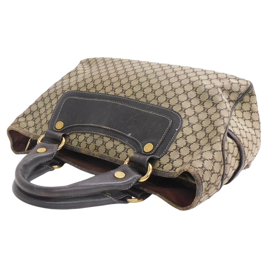 1円■セリーヌ ハンドバッグ トリオンフ ブラウン系 キャンバス×レザー レディース 上品 お洒落 CELINE ■E.Ber.tI-16_画像4