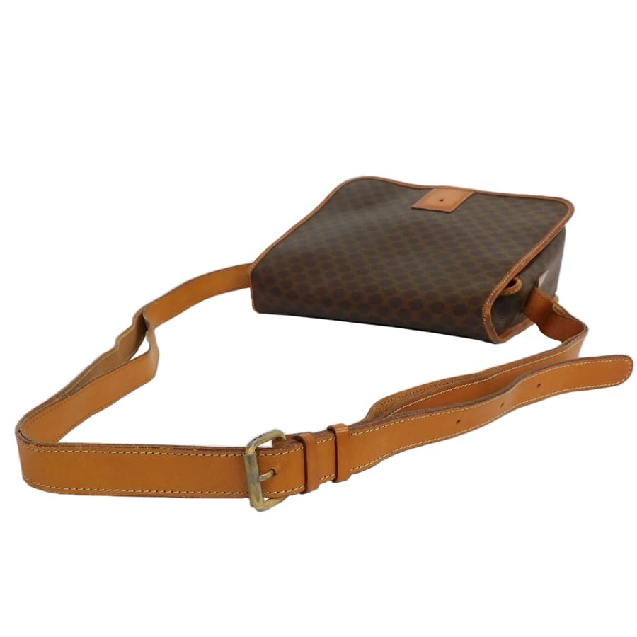 1円■セリーヌ ショルダーバッグ マカダム M11 ブラウン系 PVC×レザー レディース おでかけ CELINE ■E.Bmm.zE-05_画像4