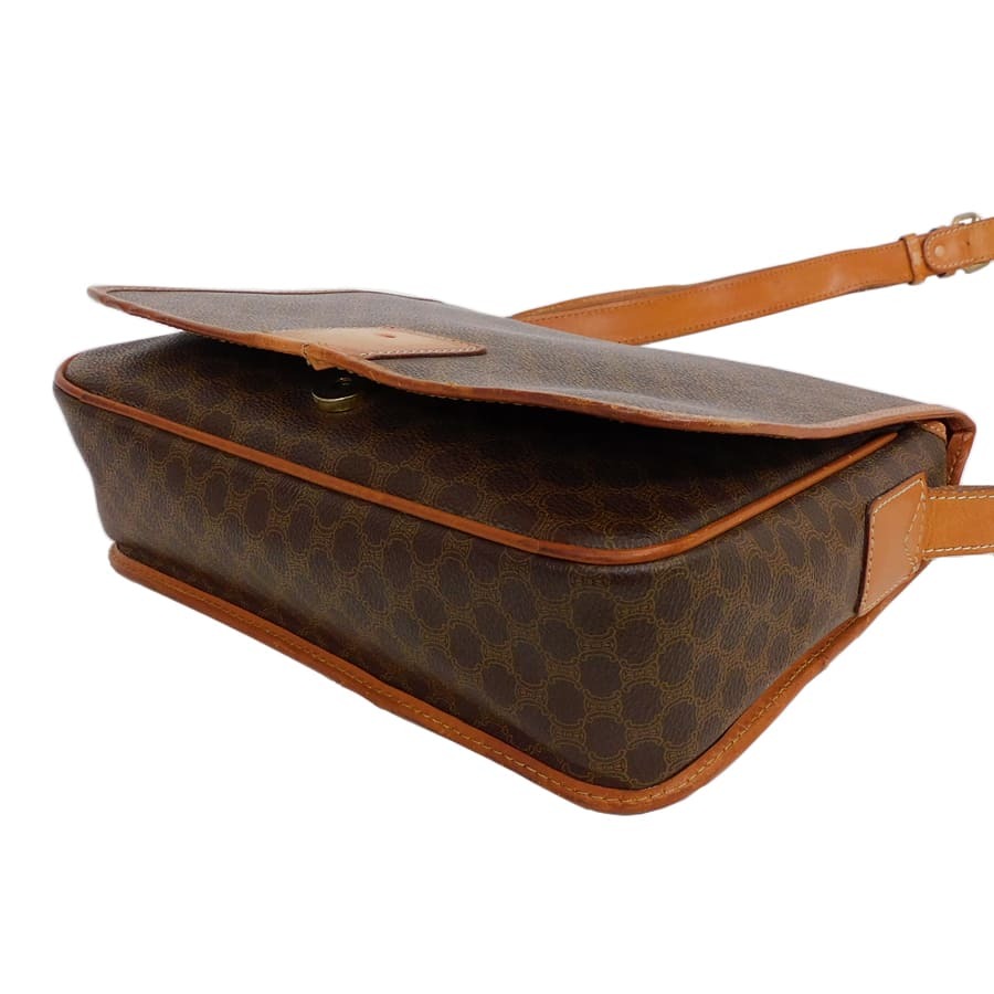 1円■セリーヌ ショルダーバッグ マカダム M11 ブラウン系 PVC×レザー レディース おでかけ CELINE ■E.Bmm.zE-05_画像6