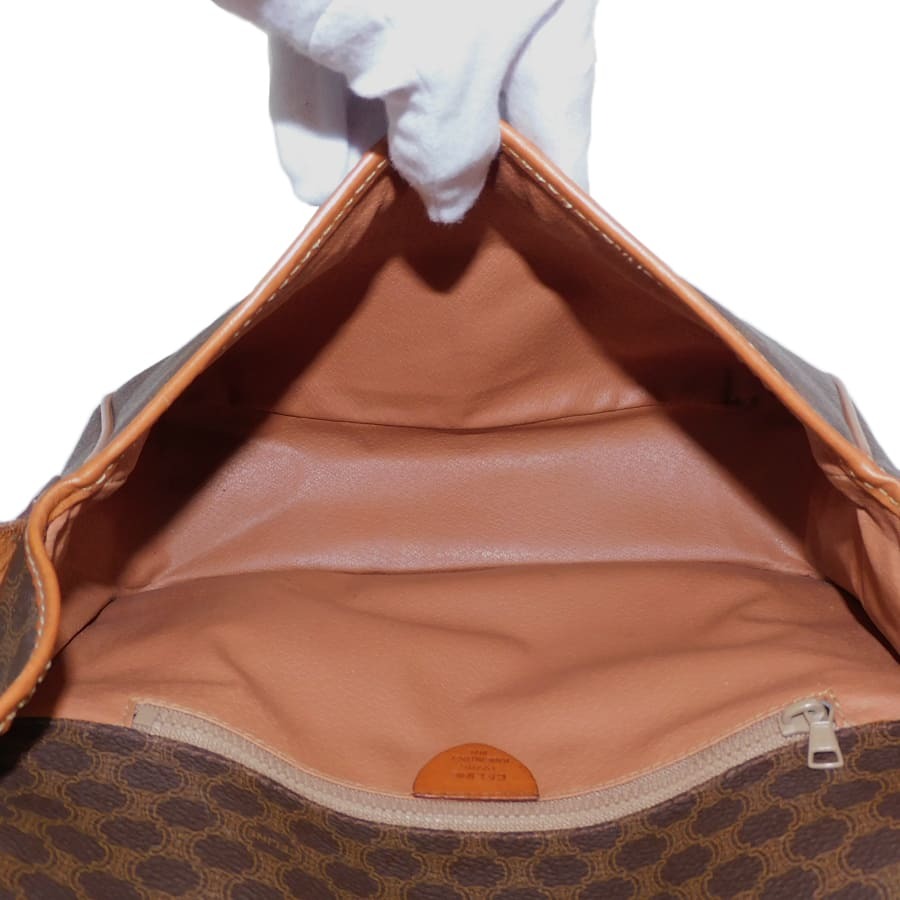 1円■セリーヌ ショルダーバッグ マカダム M11 ブラウン系 PVC×レザー レディース おでかけ CELINE ■E.Bmm.zE-05_画像7