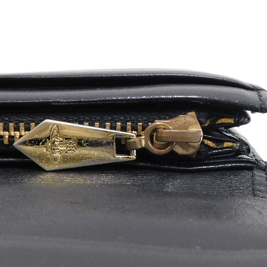 1円■美品 ヴィヴィアンウエストウッド 二つ折り長財布 ブラック系 レザー 普段使い Vivienne Westwood ■E.Bgl.pS-12_画像8