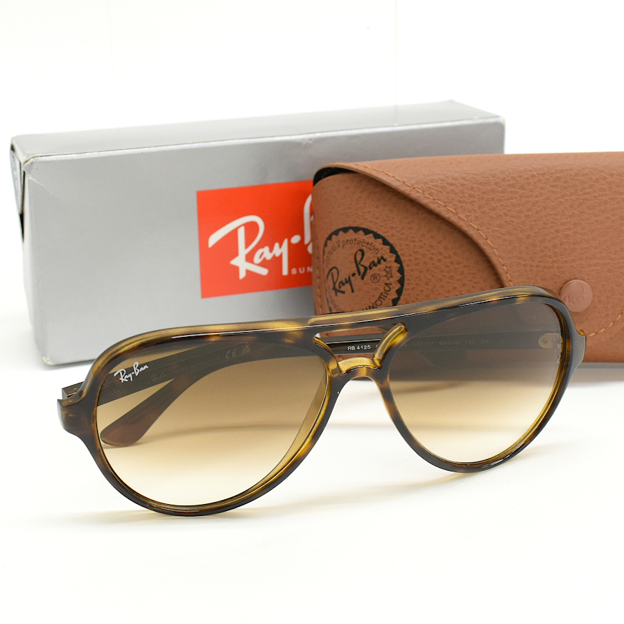 1円◆美品 RayBan レイバン サングラス アイウェア RB4125 CATS 5000 プラスチック ブラウン◆E.Bls.pS-06_画像1