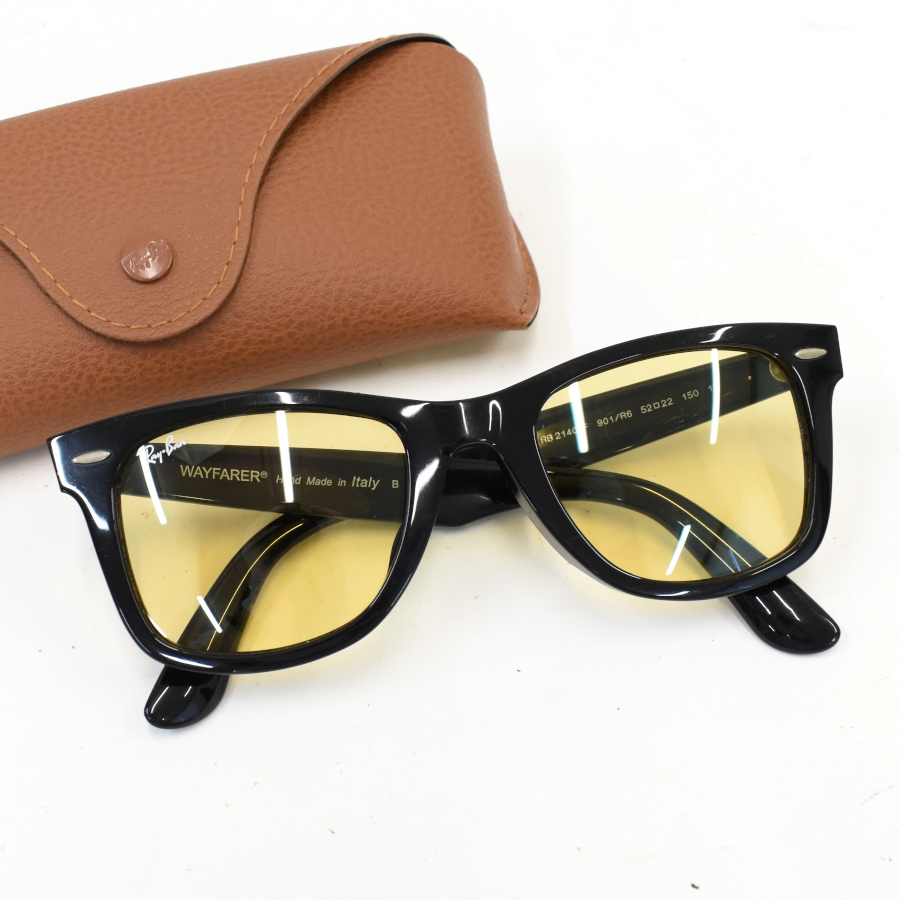 1円◆良品 RayBan レイバン サングラス アイウェア ウェイファーラー RB2140-F プラスチック ブラック◆E.Bmu.aT-27_画像1