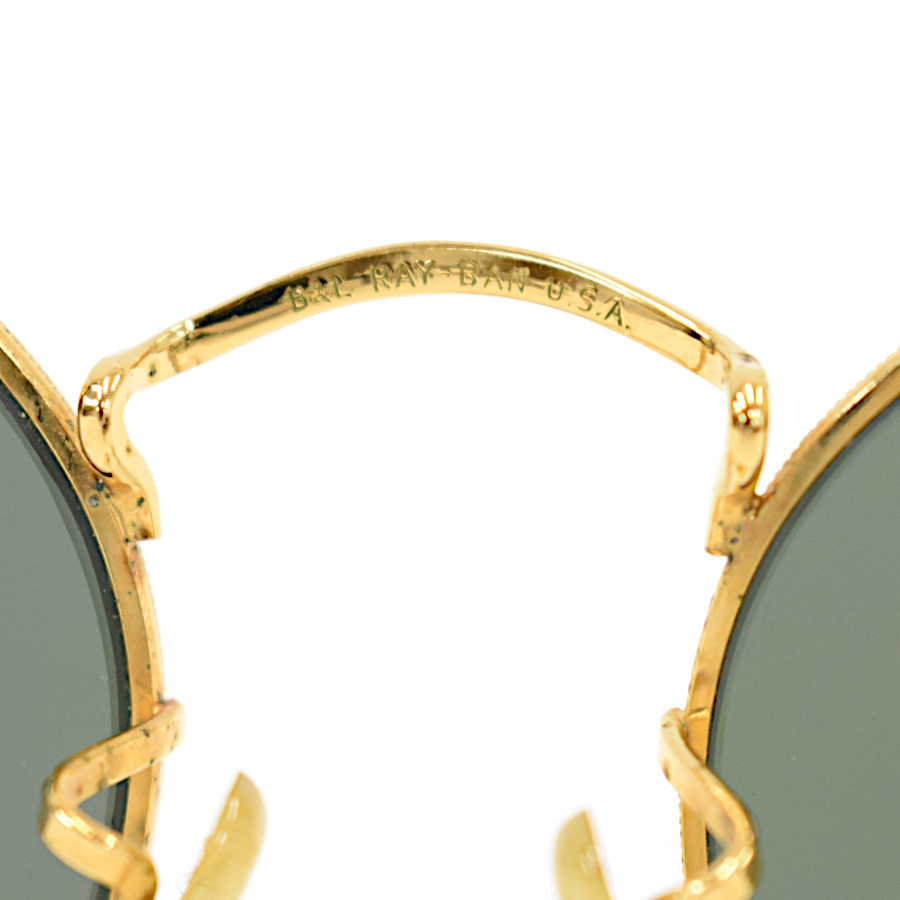 1円◆良品 RayBan レイバン サングラス アイウェア ラウンドメタル ボシュロム B&L USA ゴールド◆E.Bie.aT-23_画像7