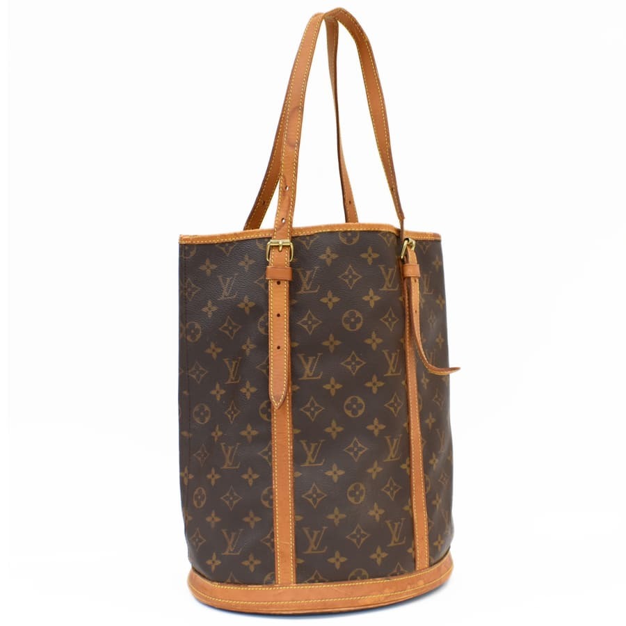 1円◆LOUIS VUITTON ルイヴィトン トートバッグ バケットGM M42236 モノグラム キャンバス×レザー ブラウン◆E.Csg.tI-20_画像1