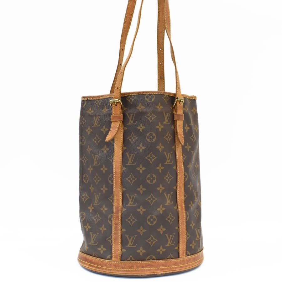 1円◆LOUIS VUITTON ルイヴィトン トートバッグ バケットGM M42236 モノグラム キャンバス×レザー ブラウン◆E.Csl.tI-08_画像1