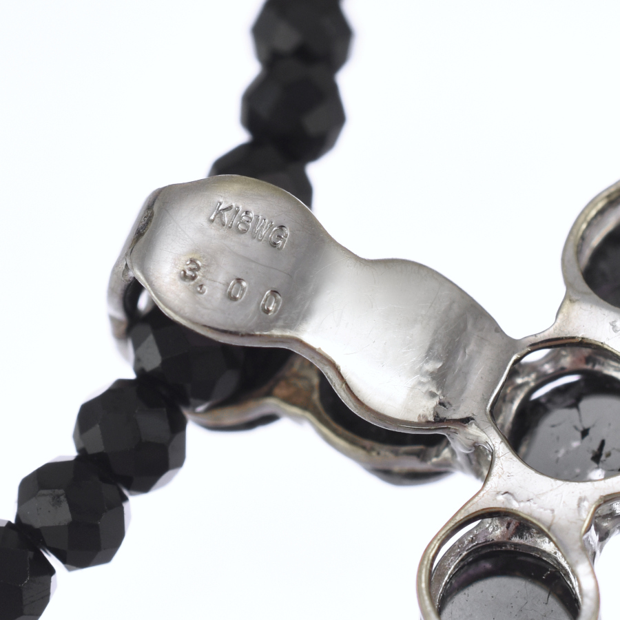 1円◎美品 ネックレス ペンダント クロス ブラックダイヤモンド 3.0ct SV925 K18WG シルバー ホワイトゴールド◎E.Cio.aT-18_画像3