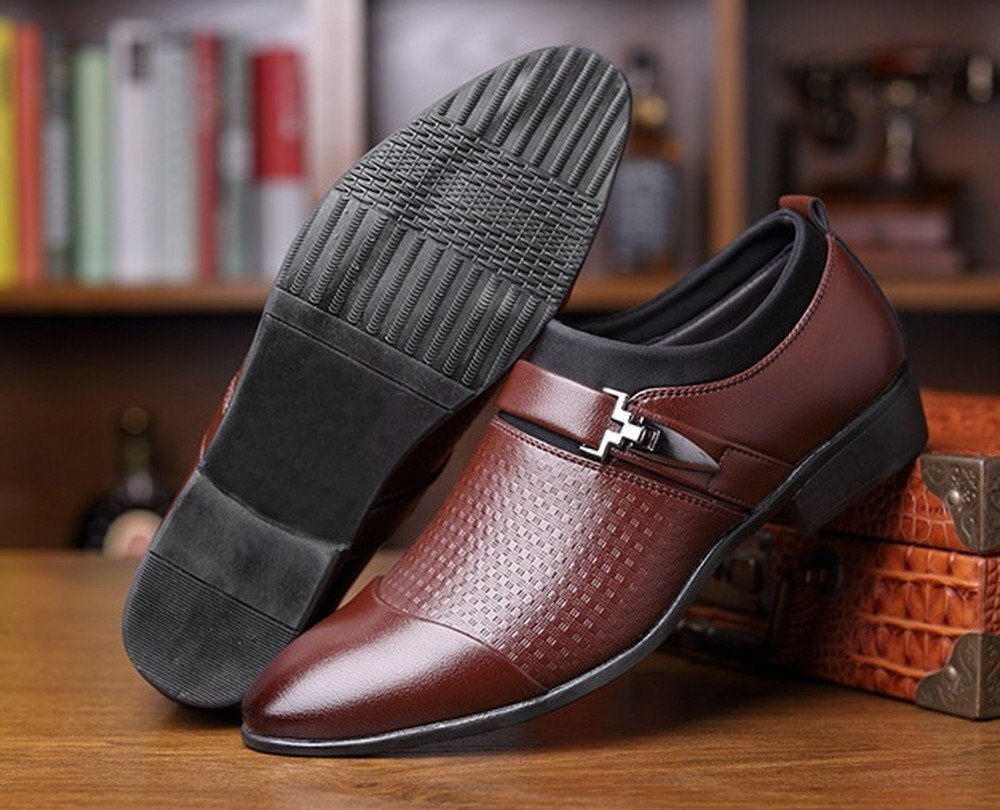  популярный товар * мужской бизнес кожа обувь Brown размер 29.0cm кожа обувь обувь casual . искривление . ходить на работу легкий работа [613]