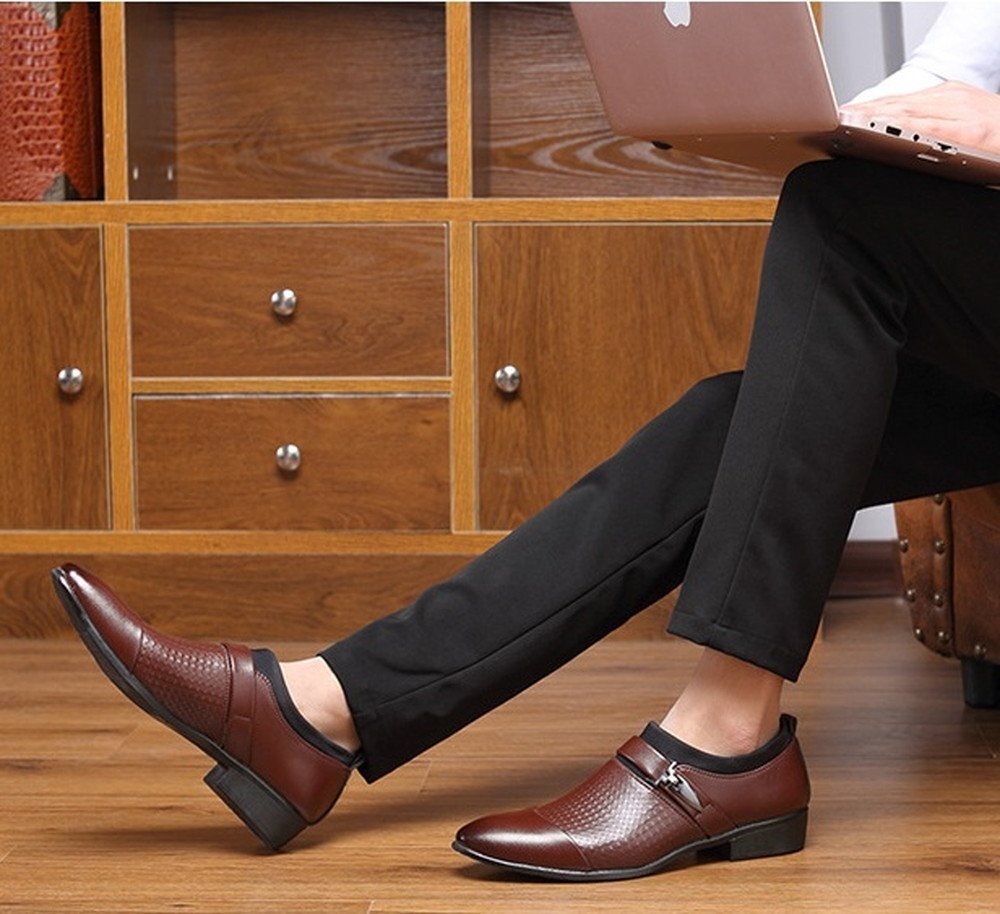  популярный товар * мужской бизнес кожа обувь Brown размер 29.0cm кожа обувь обувь casual . искривление . ходить на работу легкий работа [613]