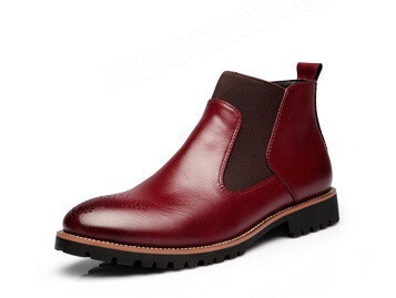  мужской короткие сапоги ботинки 27.5cm красный PU кожа милитари ботинки уличная обувь [n019]