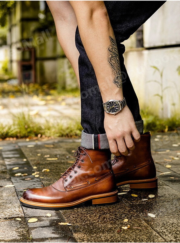  включая доставку * натуральная кожа телячья кожа мужской короткие сапоги Brown размер 25.5cm кожа обувь обувь casual . искривление . ходить на работу легкий импортированный автомобиль товар [n050]