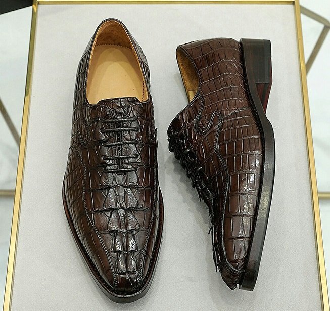  крокодил кожа бизнес обувь высший класс wani кожа крокодил обувь мужской обувь кожа обувь Brown 26.5cm [n781]