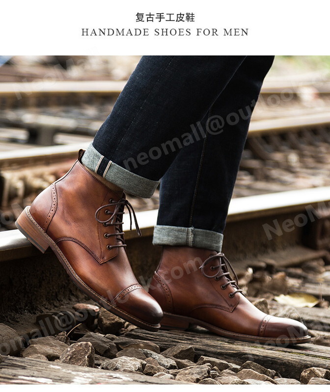  включая доставку * натуральная кожа телячья кожа мужской короткие сапоги Brown размер 24.0cm кожа обувь обувь casual . искривление . ходить на работу легкий импортированный автомобиль товар [n051]