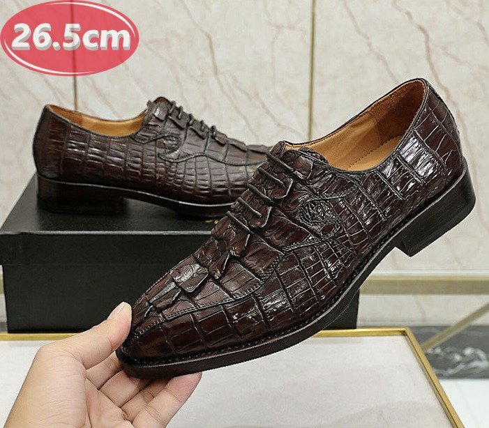  крокодил кожа бизнес обувь высший класс wani кожа крокодил обувь мужской обувь кожа обувь Brown 26.5cm [n781]