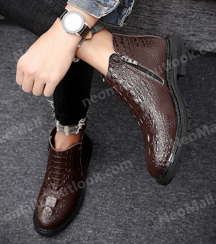 wani рисунок type вдавлено . телячья кожа мужской Shute ботинки Brown размер 27.5cm боковой молния casual . искривление . ходить на работу легкий импортированный автомобиль товар [n025]