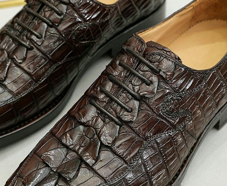  крокодил кожа бизнес обувь высший класс wani кожа крокодил обувь мужской обувь кожа обувь Brown 26.5cm [n781]