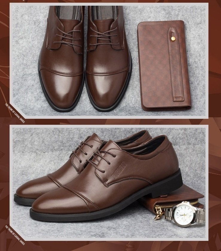 [ выгодная покупка!!] мужской бизнес кожа обувь Brown размер 29.0cm кожа обувь обувь casual . искривление . ходить на работу легкий мягкий новый товар [159]