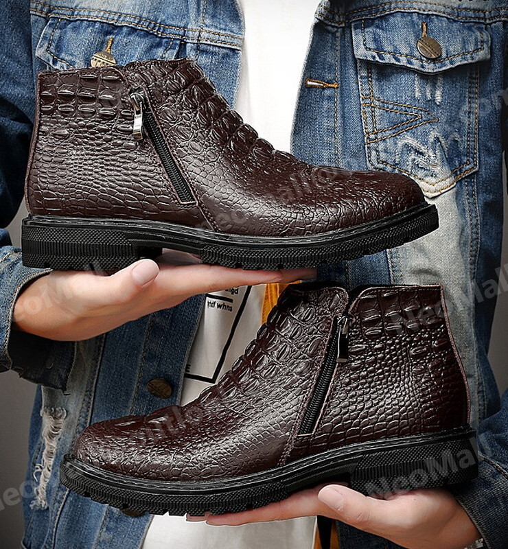 wani рисунок type вдавлено . телячья кожа мужской Shute ботинки Brown размер 27.5cm боковой молния casual . искривление . ходить на работу легкий импортированный автомобиль товар [n025]