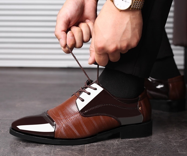  сегодня. Medama * мужской бизнес кожа обувь Brown размер 26.5cm кожа обувь обувь casual . искривление . ходить на работу легкий [227]