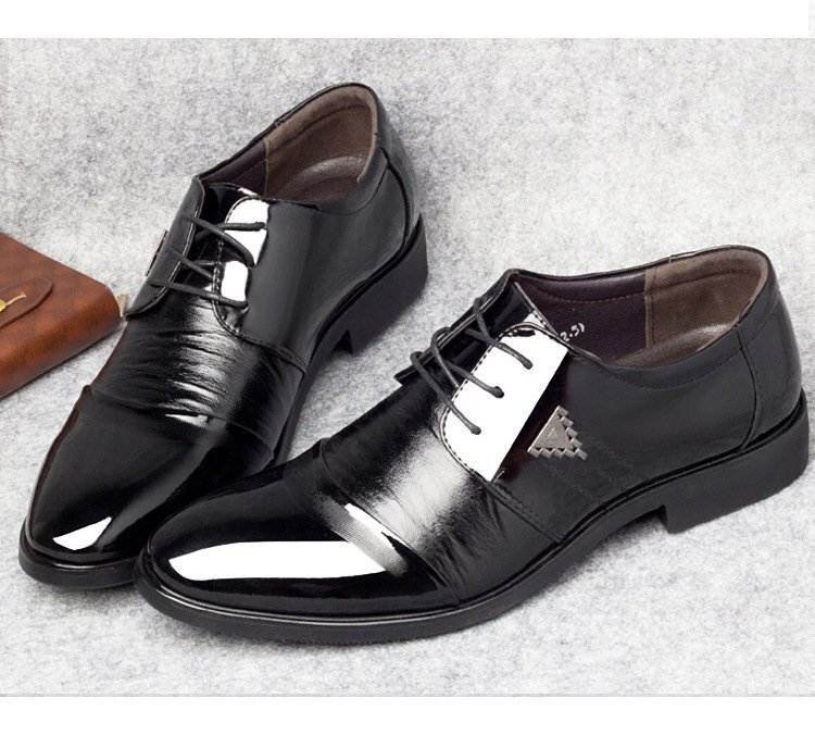  мужской бизнес кожа обувь черный размер 28.0cm кожа обувь обувь casual . искривление . ходить на работу легкий мягкий новый товар [apa-158]