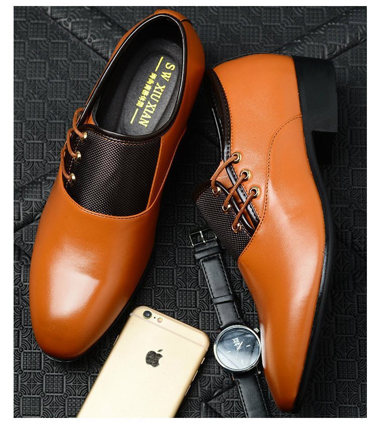  мужской бизнес кожа обувь orange размер 28.5cm кожа обувь обувь casual . искривление . ходить на работу легкий мягкий новый товар [228]