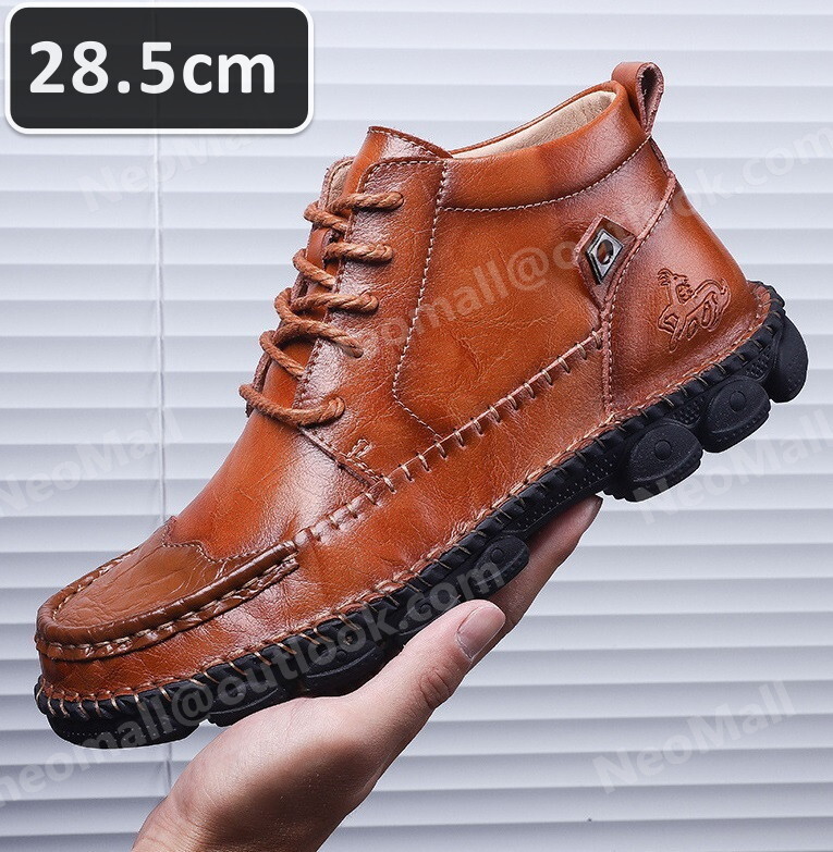  телячья кожа мужской Shute ботинки Brown размер 28.5cm кожа обувь обувь casual . искривление . ходить на работу легкий импортированный автомобиль товар [n021]