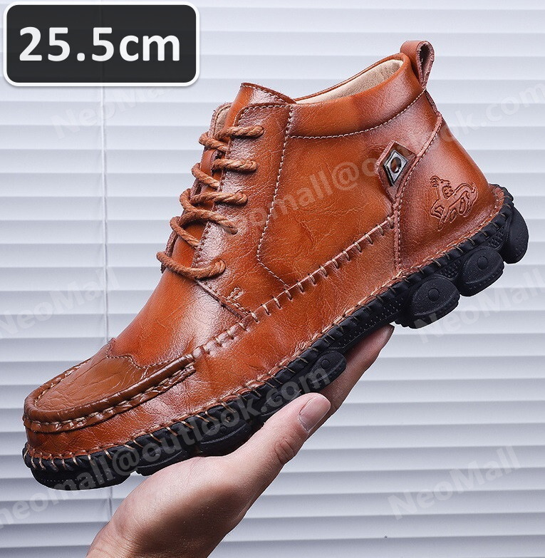  телячья кожа мужской Shute ботинки Brown размер 25.5cm кожа обувь обувь casual . искривление . ходить на работу легкий импортированный автомобиль товар [n021]