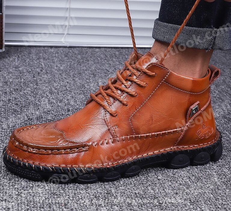  телячья кожа мужской Shute ботинки Brown размер 24.0cm кожа обувь обувь casual . искривление . ходить на работу легкий импортированный автомобиль товар [n021]