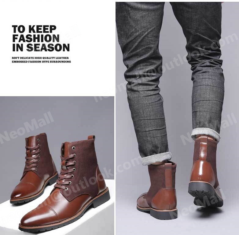 PU кожа мужской Shute ботинки Brown размер 28.5cm кожа обувь обувь casual . искривление . ходить на работу легкий импортированный автомобиль товар [n032]