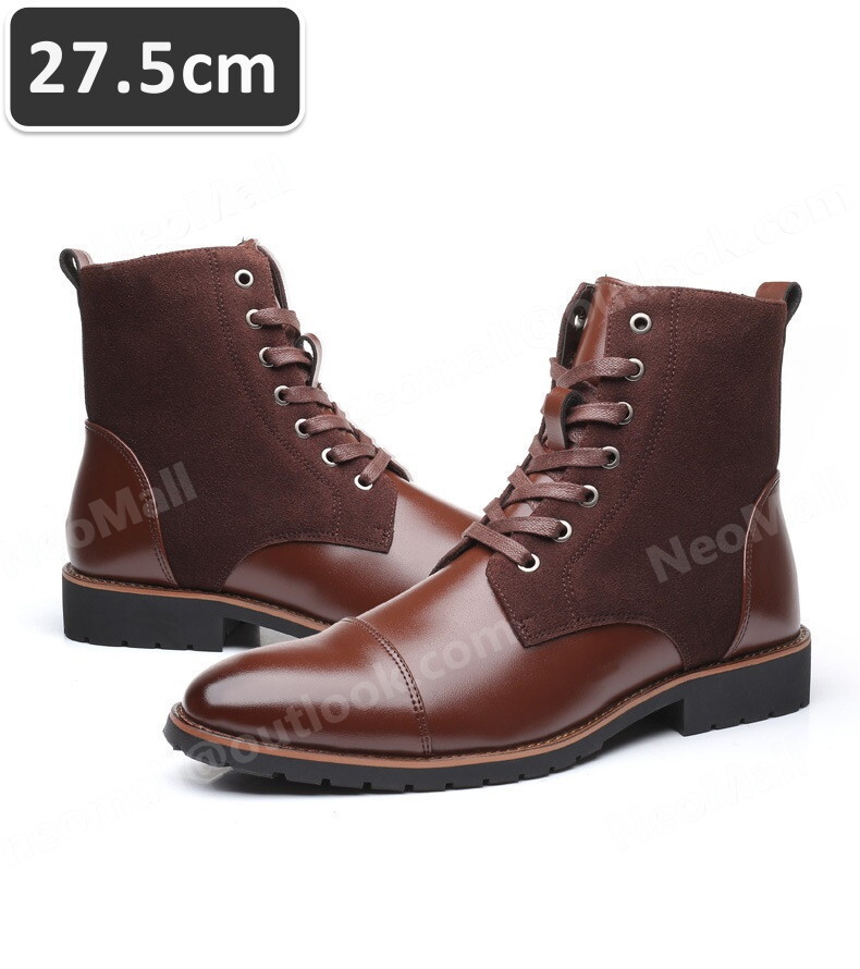 PU кожа мужской Shute ботинки Brown размер 27.5cm кожа обувь обувь casual . искривление . ходить на работу легкий импортированный автомобиль товар [n032]