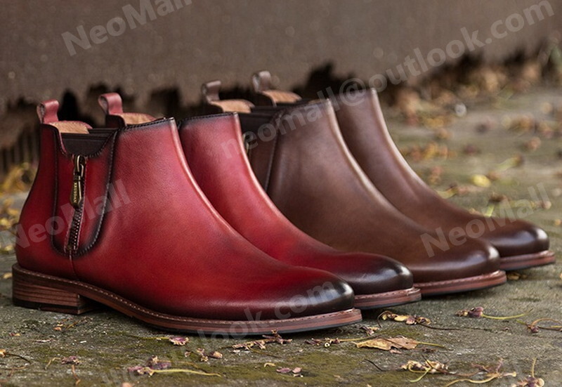  включая доставку * натуральная кожа телячья кожа мужской короткие сапоги Brown размер 24.0cm кожа обувь обувь casual . искривление . ходить на работу легкий импортированный автомобиль товар [n056]