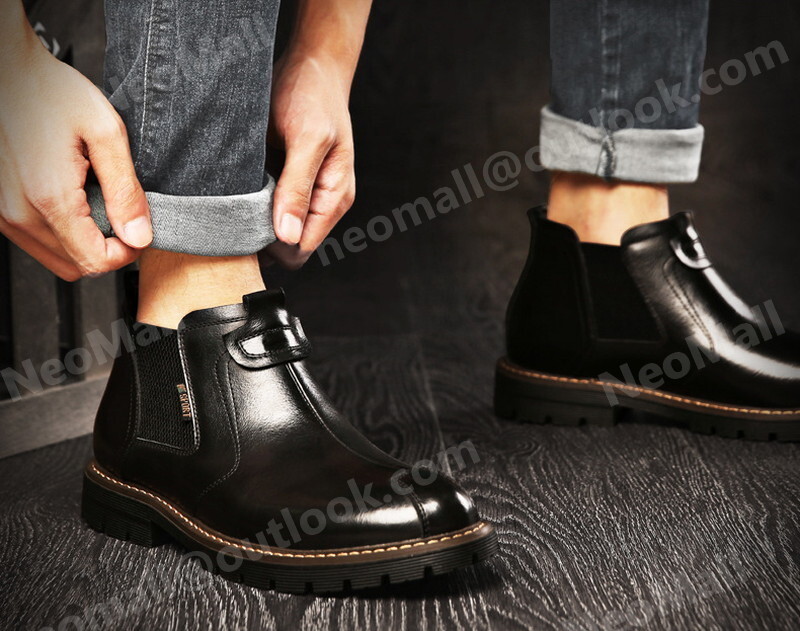  натуральная кожа телячья кожа мужской Shute ботинки черный размер 25.5cm кожа обувь обувь casual . искривление . ходить на работу легкий импортированный автомобиль товар [n022]