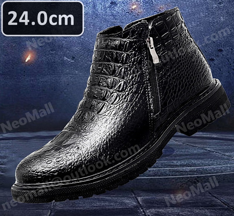 wani рисунок type вдавлено . телячья кожа мужской Shute ботинки черный размер 24.0cm боковой молния casual . искривление . ходить на работу легкий импортированный автомобиль товар [n025]