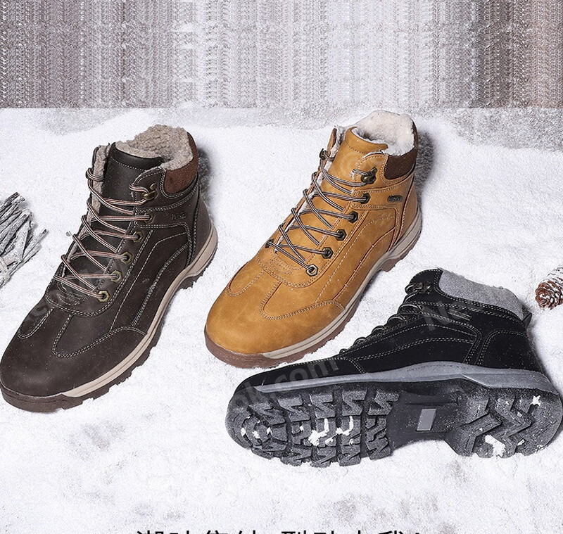  мужской ботинки [963] 25.5cm черный мутон ботинки спортивные туфли winter ботинки обратная сторона ворсистый водонепроницаемый защищающий от холода . скользить зимний обувь хлопок обувь 