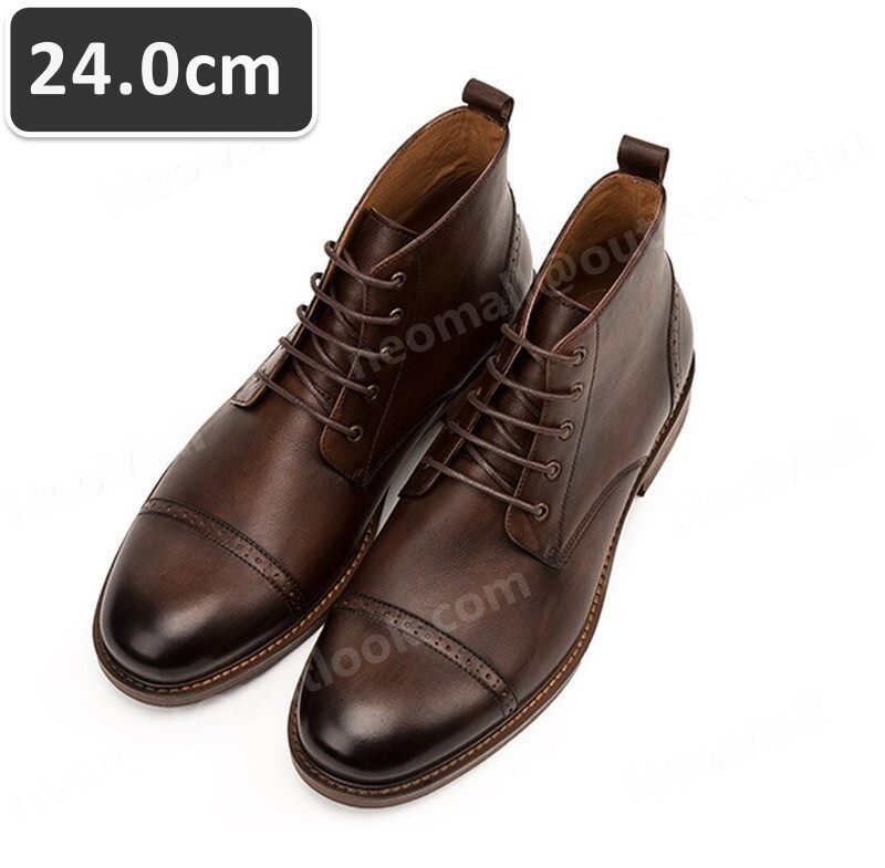  включая доставку * натуральная кожа телячья кожа мужской короткие сапоги темно-коричневый размер 24.0cm кожа обувь обувь casual . искривление . ходить на работу легкий импортированный автомобиль товар [n051]