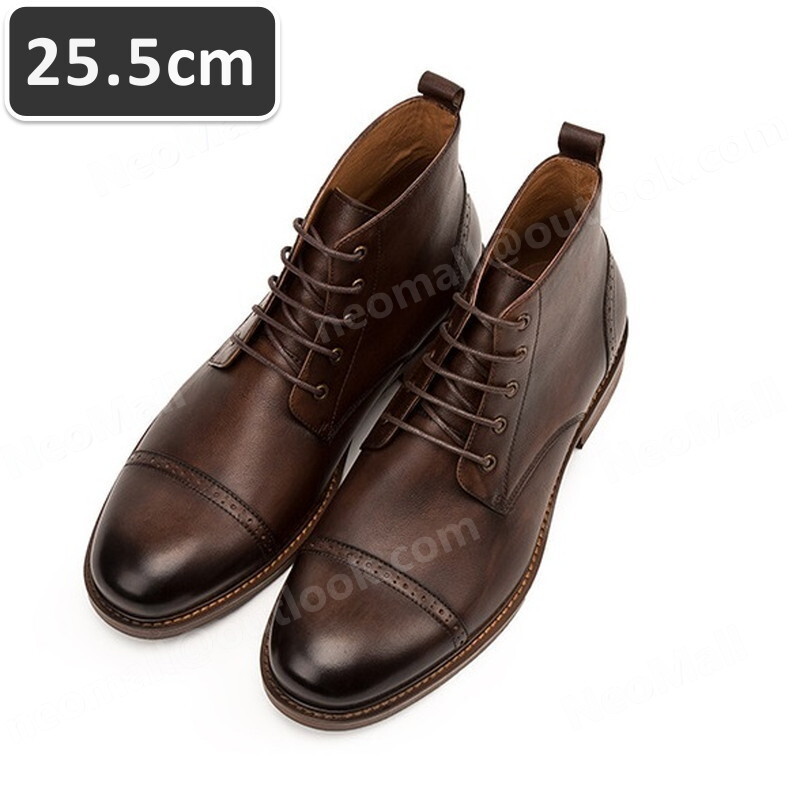 включая доставку * натуральная кожа телячья кожа мужской короткие сапоги темно-коричневый размер 25.5cm кожа обувь обувь casual . искривление . ходить на работу легкий импортированный автомобиль товар [n051]