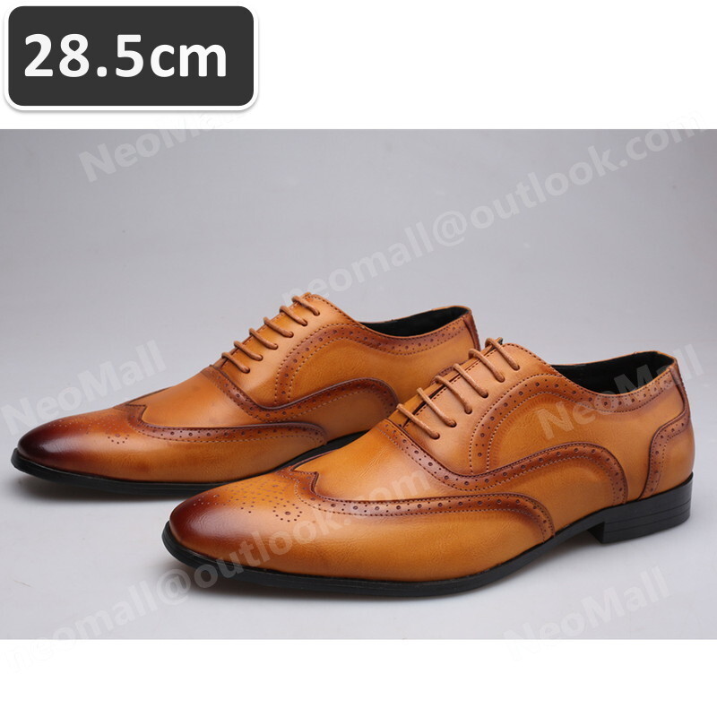  модный мужской бизнес кожа обувь светло-коричневый размер 28.5cm кожа обувь обувь casual . искривление . ходить на работу легкий импортированный автомобиль товар [n016]
