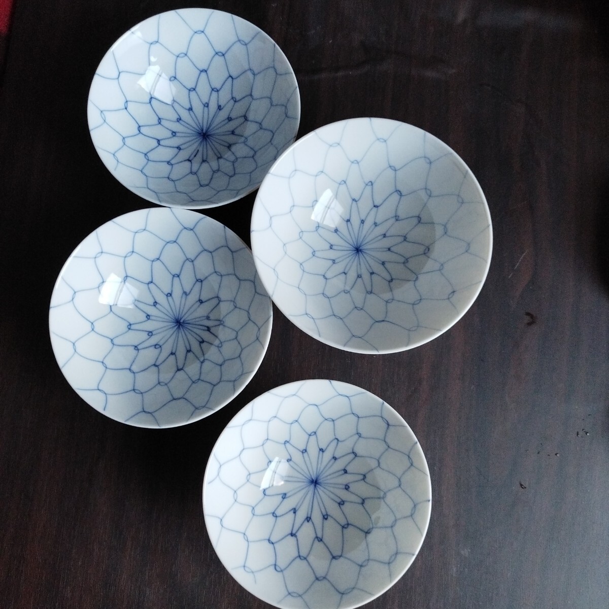 U 松峰　茶碗　アミ（大1個、小3個）_画像3