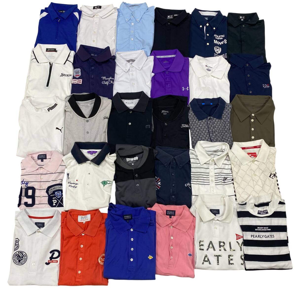 【1円】KG132 ゴルフメンズポロシャツ 30点セット まとめ 卸売り TFW49 パーリーゲイツ ビームスゴルフ デサント ニューバランス _画像1