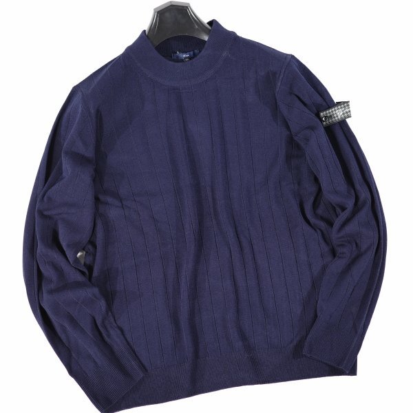 新品1円～★g-stage ジーステージ メンズ 秋冬長袖 吸湿 発熱 保温 モックネック ウォッシャブルニット 48 L G-Heat ワイドリブ編◆8425◆_画像6