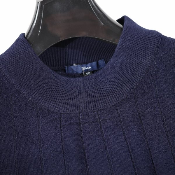 新品1円～★g-stage ジーステージ メンズ 秋冬長袖 吸湿 発熱 保温 モックネック ウォッシャブルニット 48 L G-Heat ワイドリブ編◆8425◆_画像8